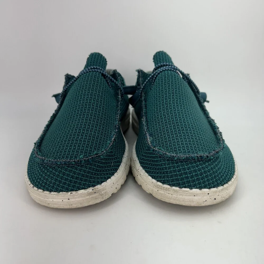 Hey Dude Wally Sport Mesh Shoes Mens Size 13 Teal Slip On Casual Loafers